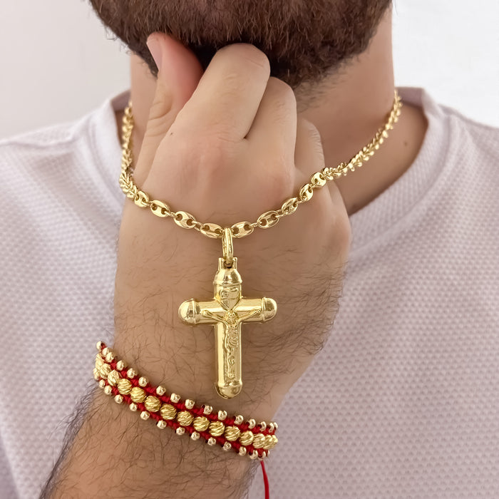 Conjunto Gucci: Cadena, Cruz y Manilla