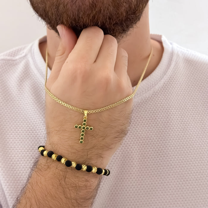 Cadena China + Cruz + Pulsera Balín