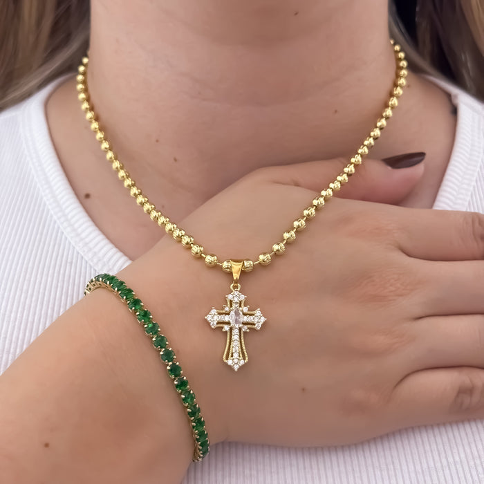 Conjunto Militar + Cruz + Pulsera Tennis