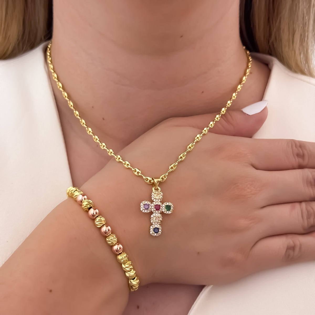 Conjunto Gucci + Cruz + Manilla