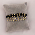 Dúo Pulseras Balín Diamantado 4 mm