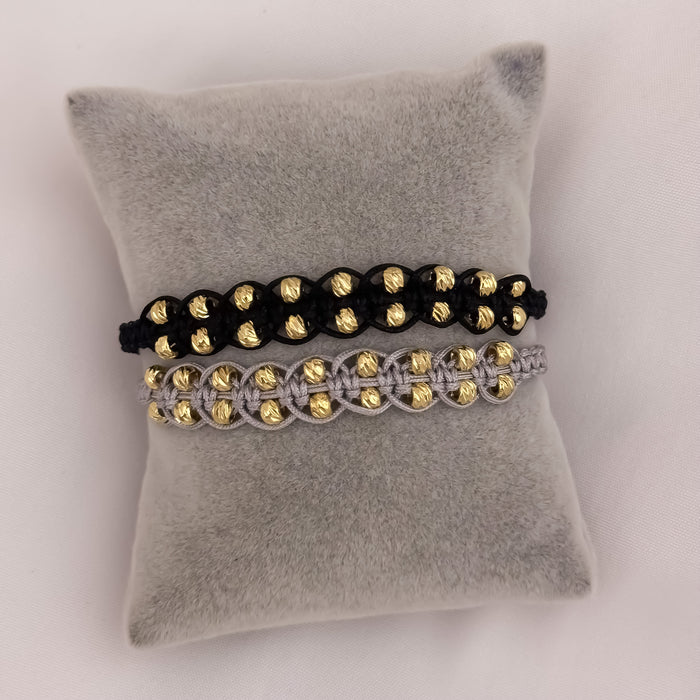 Dúo Pulseras Balín Diamantado 4 mm
