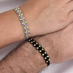 Dúo Pulseras Balín Diamantado 4 mm