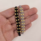Dúo Pulseras Balín Diamantado 4 mm