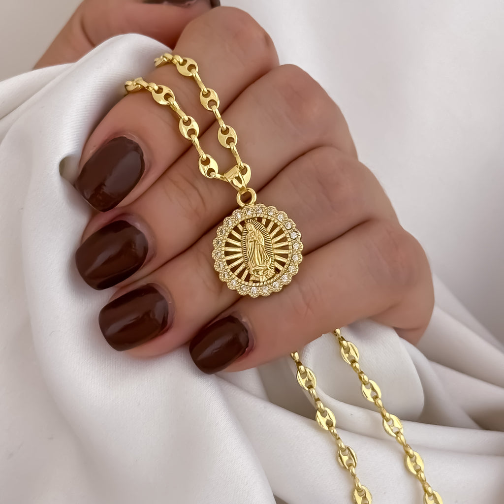 Cadena Gucci Dama + Virgen de Guadalupe
