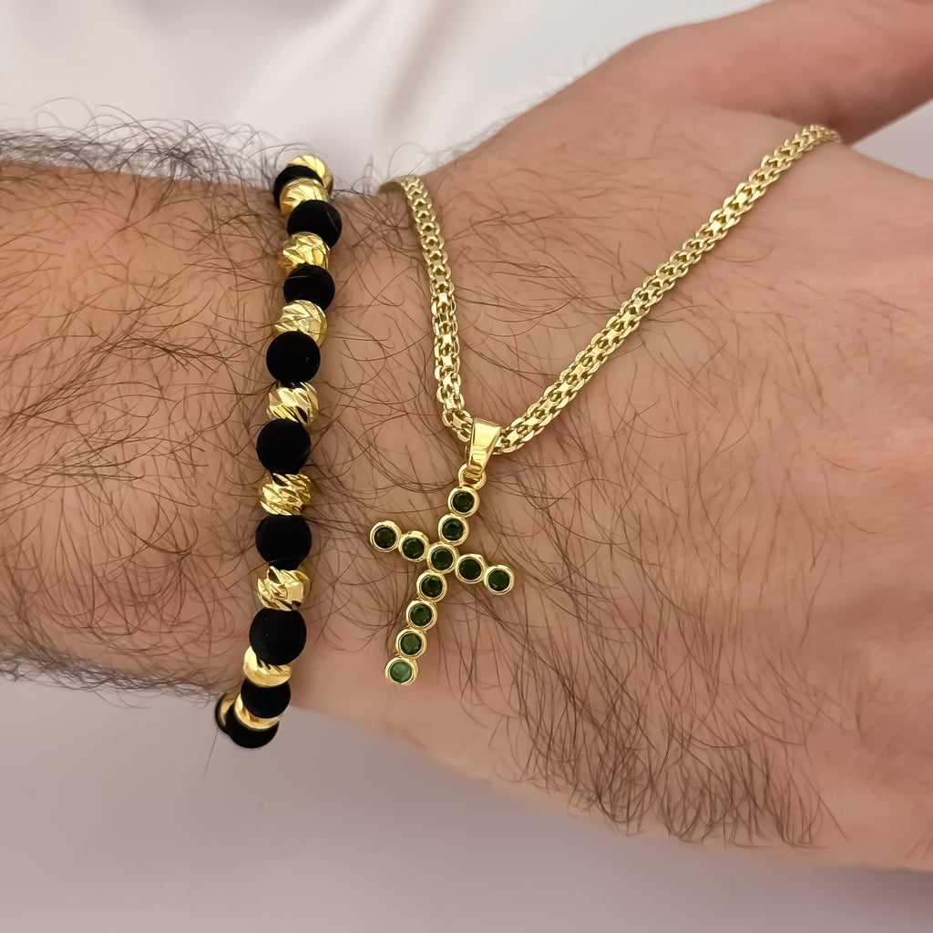 Cadena China + Cruz + Pulsera Balín