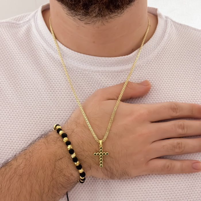 Cadena China + Cruz + Pulsera Balín