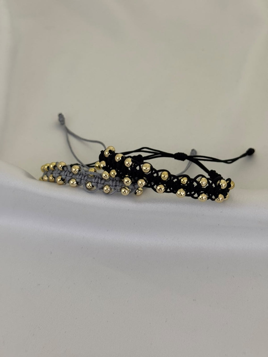 Dúo Pulseras Entrelazadas Balín Liso 4 mm