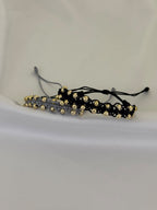 Dúo Pulseras Entrelazadas Balín Liso 4 mm