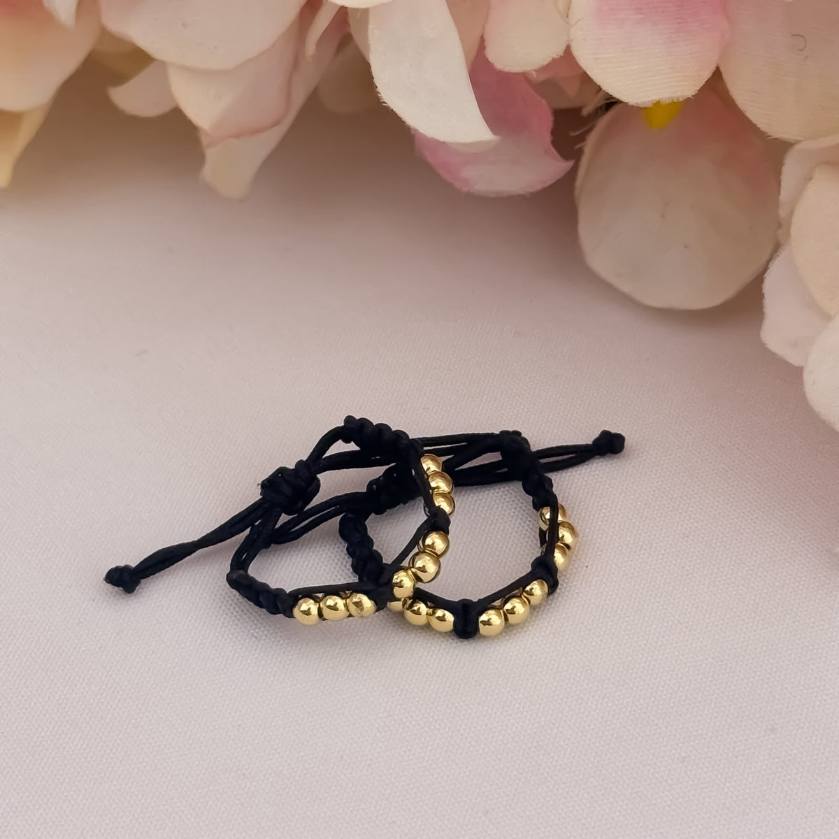Dúo Anillos Tejidos Balín Liso 4 mm