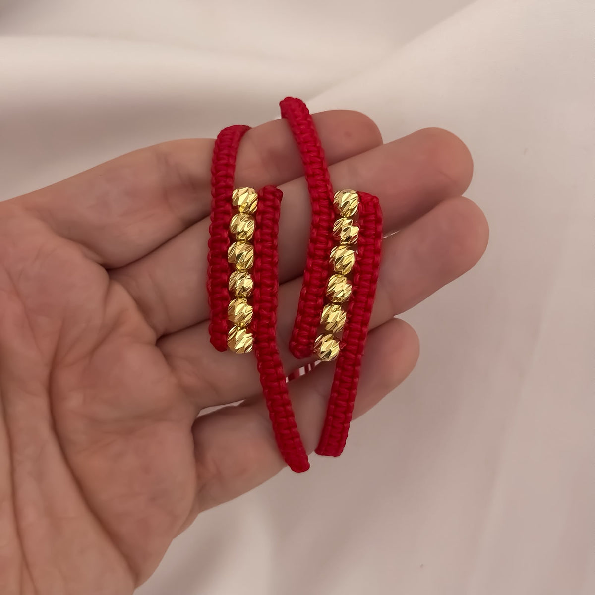 Dúo Hilo Rojo Tejido + Balín Italiano 6 mm