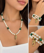 Collar 2 en 1 Virgen de Guadalupe Esmeralda