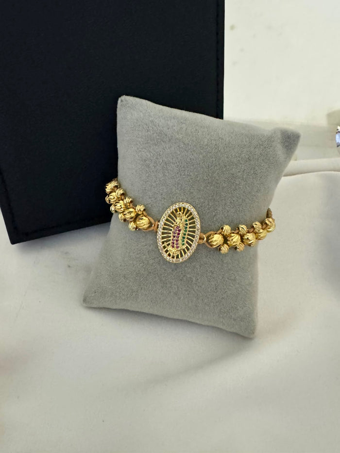 Pulsera 3 Carriles Balín + Virgen de Guadalupe