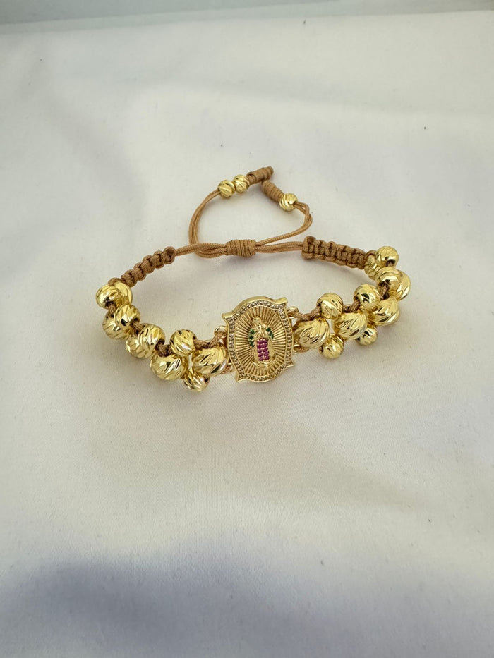 Pulsera Virgen de Guadalupe Cuadrada · Balín 8 mm