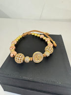 Pulsera San Benito Oro Rosa + Bola de Fuego