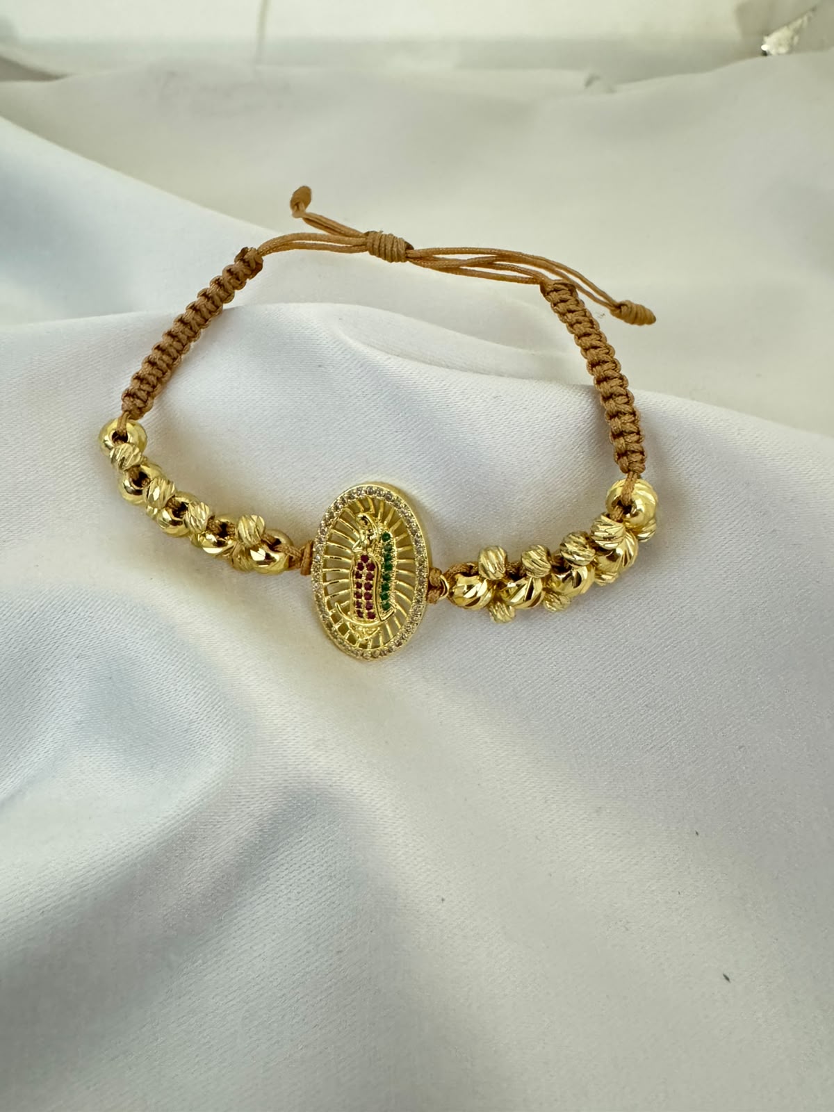 Pulsera 3 Carriles Balín + Virgen de Guadalupe