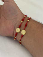 Dúo Pulseras 7 Nudos San Benito Hilo Rojo