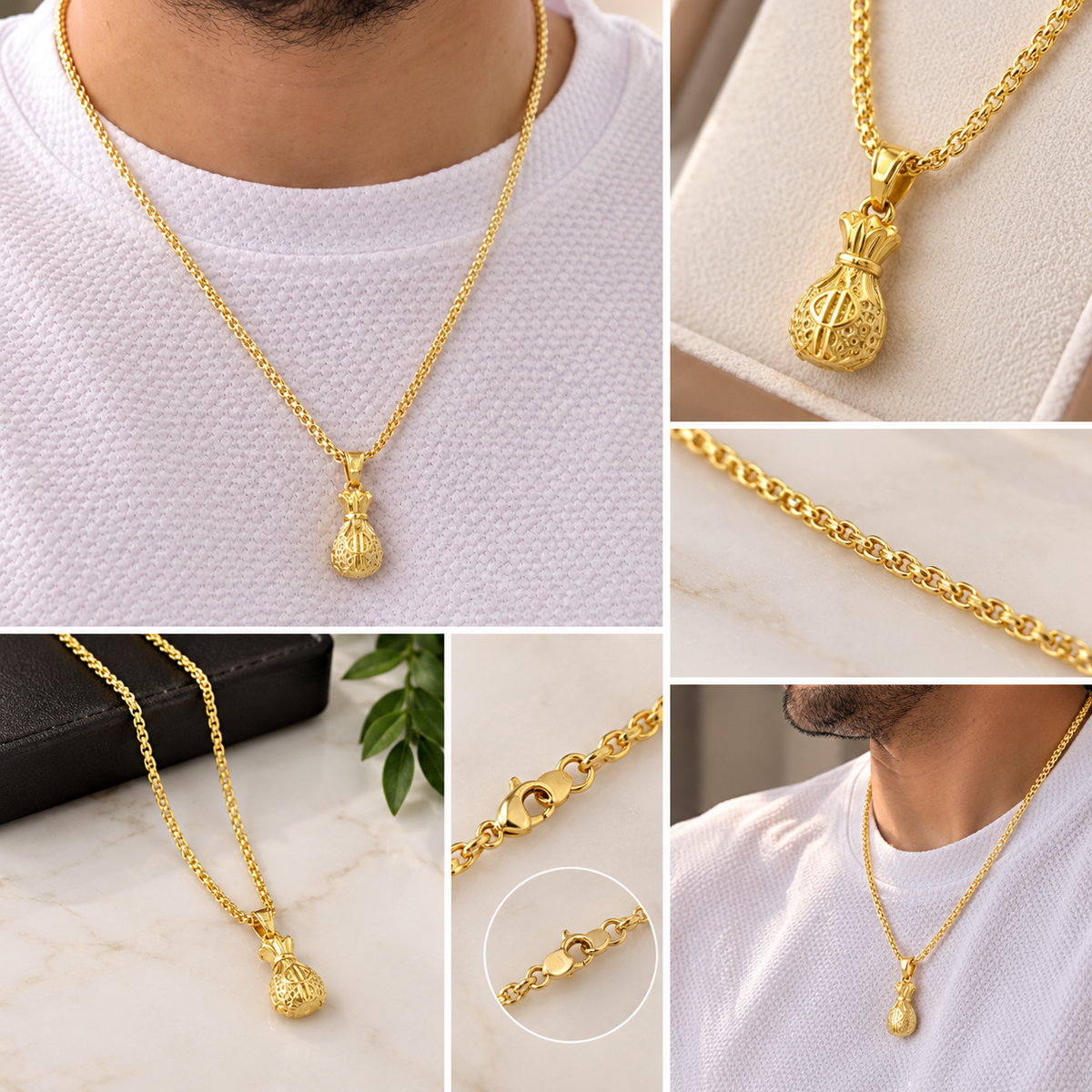 Cadena Chino Hombre + Bolsa de Dinero