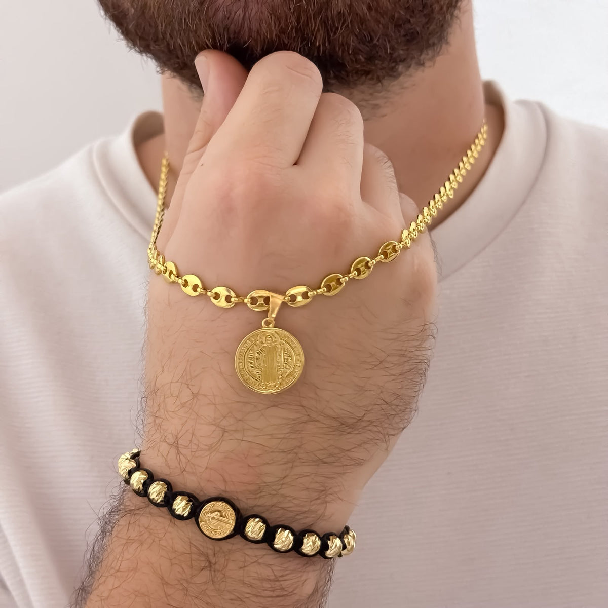 Conjunto Gucci Hombre 60 cm + San Benito + Pulsera